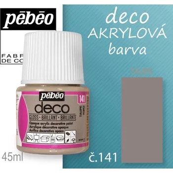 Vodová barva Barva AKRYLOVÁ lesk Pébeo DECO. Odstín č.141 TAUPE. Balení 45 ml.