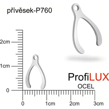 Přívěsek Přívěsek Chirurgická Ocel ozn-P760 symbol LUCKY velikost 14x10mm. Řada přívěsků ProfiLUX
