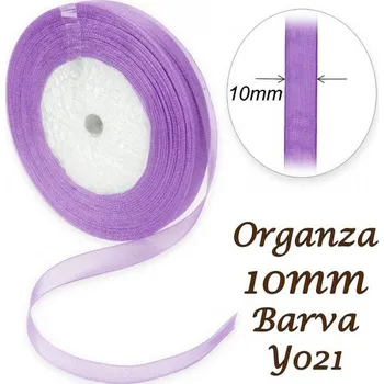 Stuha ORGANZA stuha šířka 10mm. Číslo Y021 barva FIALOVÁ.