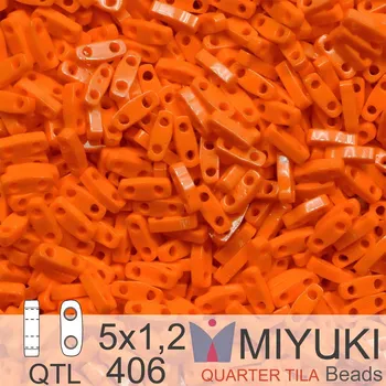 Korálek Korálky Miyuki QuarterTila. Barva Opaque Orange QTL 406. Balení 3g