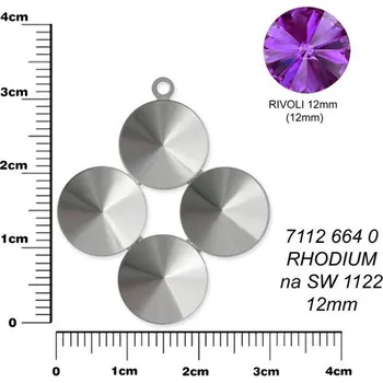 Přívěsek PŘÍVĚSEK na RIVOLKY 4x ozn.-7112-664-0. Barva rhodium.