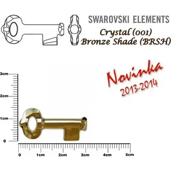 Dětské navlékací korálky SWAROVSKI KEY Pendant 6919 barva Crystal BRONZE SHADE velikost 30mm.