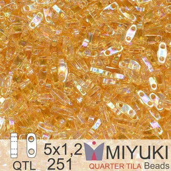 Korálek Korálky Miyuki QuarterTila. Barva Transparent Light Topaz AB QTL 251 Balení 3g
