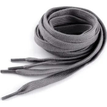 Tkaničky do bot Bavlněné tkaničky do bot / tenisek / mikin délka 130 cm - 1 pár - 9 (8301) šedá