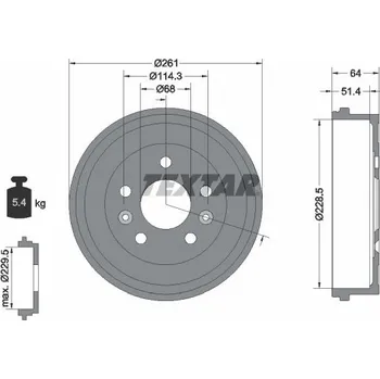 Brzdový buben Brzdový buben TEXTAR 94045500