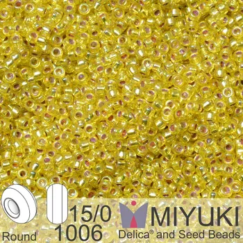 Korálek Korálky Miyuki Round 15/0. Barva 1006 S/L Yellow AB. Balení 5g