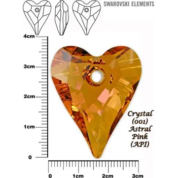 Přívěsek SWAROVSKI Wild Heart Pendant barva CRYSTAL ASTRAL PINK velikost 37mm.