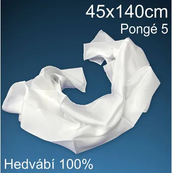 Šála Pébéo Polotovary z HEDVÁBÍ tvar ŠÁLA 45x140cm. Materiál 100% Hedvábí bílá