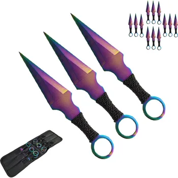 Bojový nůž CHZ Megasada vrhacích nožů "RAINBOW BULLETS" - 12 ks!