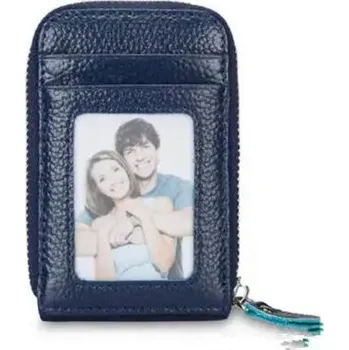 Prostorná pánská peněženka z umělé kůže - modrý