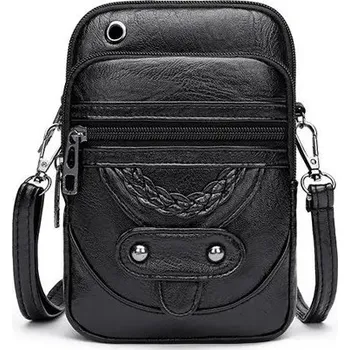 Kabelka Dámská crossbody kabelka v retro stylu - Černá