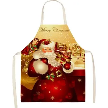 Kuchyňská zástěra Vánoční zástěra s kapsami | kuchyňská zástěra - 2WQ-46377-122,Rozměr pro dospělé 68 x 55 cm