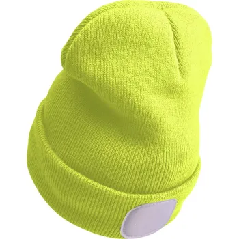 Oblečení a móda čepice s čelovkou 4x45lm, USB nabíjení, fluorescentní žlutá, univerzální velikost, 73% acryl a 2