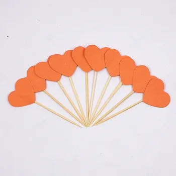 Party dekorace Ozdoba na muffiny | dekorace na dort - srdíčka 10 ks - oranžový