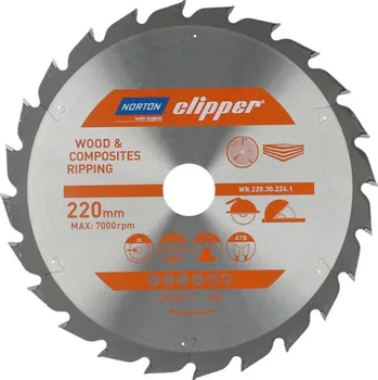 NORTON-CLIPPER Kotouče na dřevo 220x2.8mm /1.8x30mm Norton Clipper TCT WOOD RIPPING