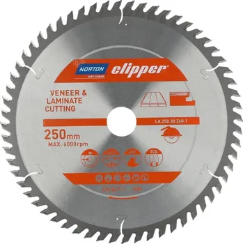 Řezný kotouč NORTON-CLIPPER Kotouče na dřevo 250x2.8mm /2x30mm Norton Clipper TCT LAMINATE