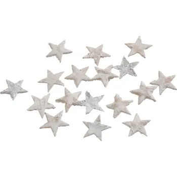 DEKORACE - HVĚZDA, březová kůra 2,5 cm bělěná Kusy: 1 kus