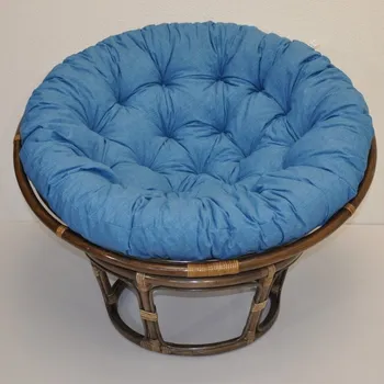 Papasan Ratanový papasan 115 cm hnědý - polstr tyrkysový melír
