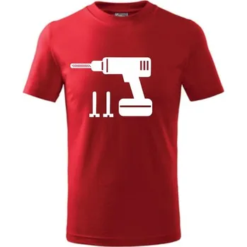 Dětská móda ON-DESIGN Dětské tričko s VRTAČKOU Velikost: 146 cm/10 let, Barva: červená