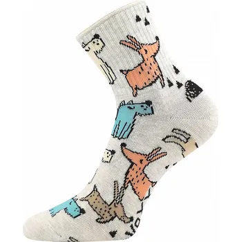 Dámské ponožky Dámské ponožky VoXX - Agapi, pejsci, světle šedá Barva: Šedá, Velikost: 35-38