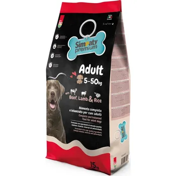 Krmivo pro psa SIMPATY PREMIUM hovězí, jehně a rýže 15kg