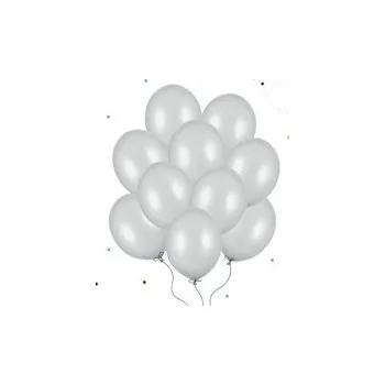 Balónek Balónek metalický stříbrný, 23 cm, 1 ks