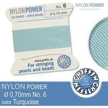 Nit NYLON Power velmi pevná nit GRIFFIN síla nitě 0,70mm barva Turquoise