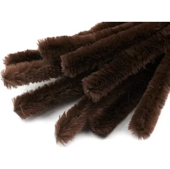 umělá květina Chlupaté modelovací drátky Ø15 mm délka 30 cm 10ks - 9 hnědá