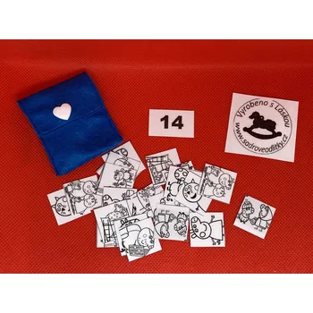 Karetní hra HandMade by VeJa Mini pexeso vel.S č.14 - ČB prasátko Pepa (24kousků)