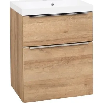 Koupelnový nábytek EBS Nevio Skříňka a umyvadlo 61 cm, dub Riviera NEVIO61D