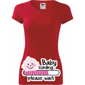 ON-DESIGN Dámské tričko s BABY loading... Velikost: XS, Barva: červená