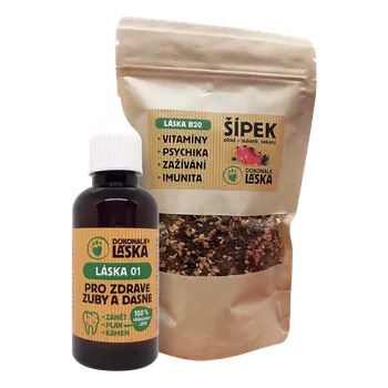 Péče o psí chrup Dokonalá Láska Zvýhodněný set Láska 01 a Láska B20 - Zuby a dásně - Posílená péče M