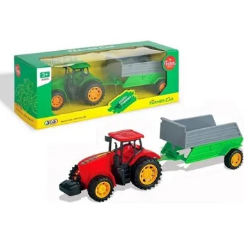 autíčko Traktor s vlečkou, na setrvačník, 8 x 21 x 6 cm