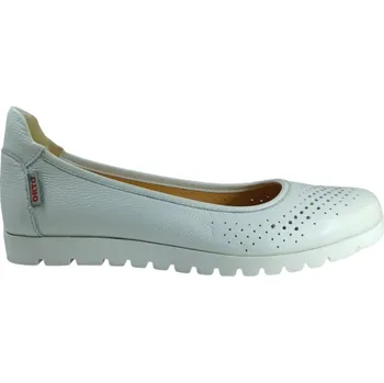 Dámské baleríny T 2896 - BK bílé kožené zdravotní boty/baleríny s podporami kleneb nožních 40