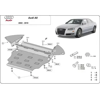 Kryt motoru Kryt pod motor AUDI A8 II Sedan (4E) - Plech - 8595698043023