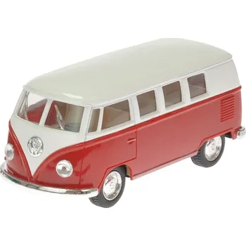 autíčko Mikro Trading Autobus Volkswagen 1:32 13cm kov zpětný chod Barvy: červená