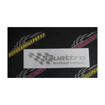 Polep vozidla SAMOLEPKA Quattro limited edition levá (10 - červená) NA AUTO, NÁLEPKA, FÓLIE, POLEP, TUNING, VLASTNÍ TEXT, TISK, AUTOSAMOLEPKY.cz, POLEPY, OBRÁZEK, LOGO, SAMOLEPKY