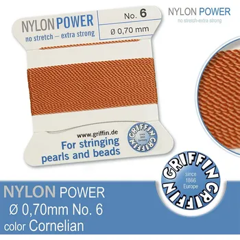 Nit NYLON Power velmi pevná nit GRIFFIN síla nitě 0,70mm Barva Cornelian