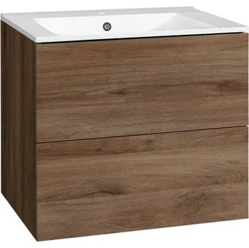 Koupelnový nábytek EBS Kuba Skříňka + keramické umyvadlo Slim 61 cm, dub halifax KUBASL61H