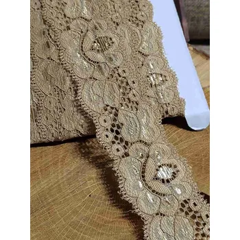 Krajka Elastická krajka šíře 40 mm barva písková