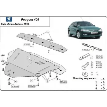 Kryt motoru Kryt pod motor PEUGEOT 406 Kombi (8E/F) - Plech - 8595698040619