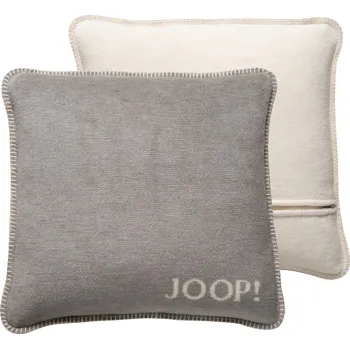 Dekorativní polštářek Biederlack JOOP! Melange Doubleface Silber-Natur polštář 50 x 50 cm Product: Bez výplně