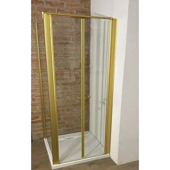 ROSS Obdélníkový sprchový kout Komfort kombi GOLD 85 x 90 cm Sprchový kout lze instalovat přímo na rovnou podlahu
