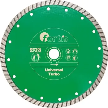 Řezný kotouč Diamantový Kotouč řezný Universal Turbo Ø 230 mm turbo segment 10 mm vrtání 22,2 mm FORTIS