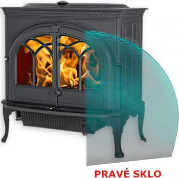 Krbová kamna Žáruvzdorné sklo pokovené na Jotul F 600 CB , PRAVÉ