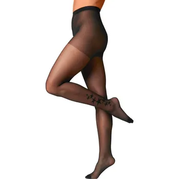 Dámské punčochy Sada 2 punčochových kalhot, motiv tetování hvězdičky černá 9/10