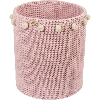 úložný prostor na hračky Lil'things Ručně háčkovaný košík na hračky 40 x 50 cm pudrově růžový