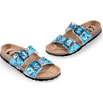 Dámské pantofle Zdravotní boty Forcare 203042 modré s potiskem graffiti 46