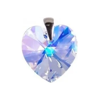 Přívěsek Stříbrný přívěsek SRDCE Swarovski 10mm Crystal AB Stříbro 925/1000