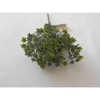 umělá květina zeleň s kulatými lístky ojíněná